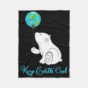 Polar Bear Shirt Earth Day Gift Everyday Hour Fleece Blanket