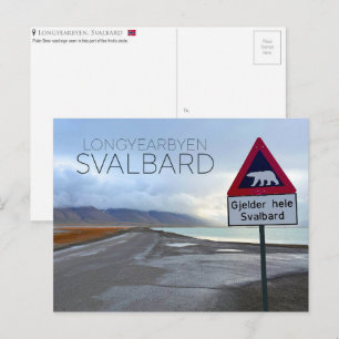 Polar Bear Sign in Longyearbyen, Svalbard Postcard
