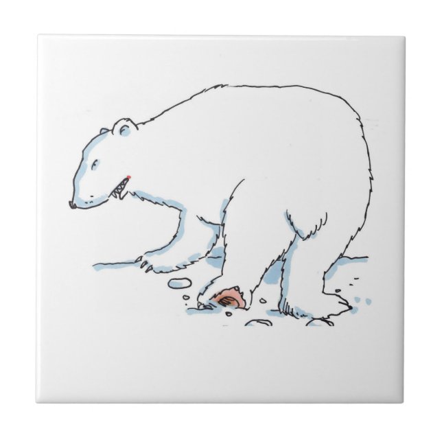 Polar Bear small ceramic tile (Front)
