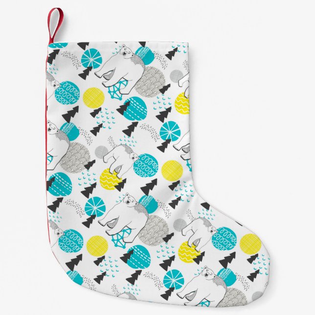 Polar bear small christmas stocking (Front)