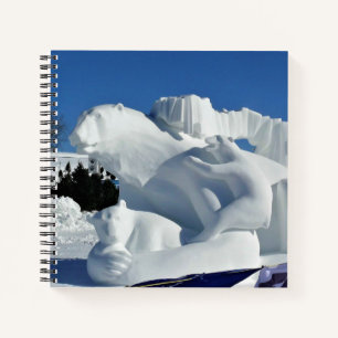 Polar Bear Snow Sculpture, Quebec, Canada Notebook