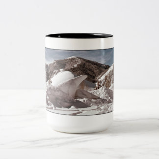 Polar Bear Snow Sculpture Sun Valley Idaho Two-Tone Coffee Mug