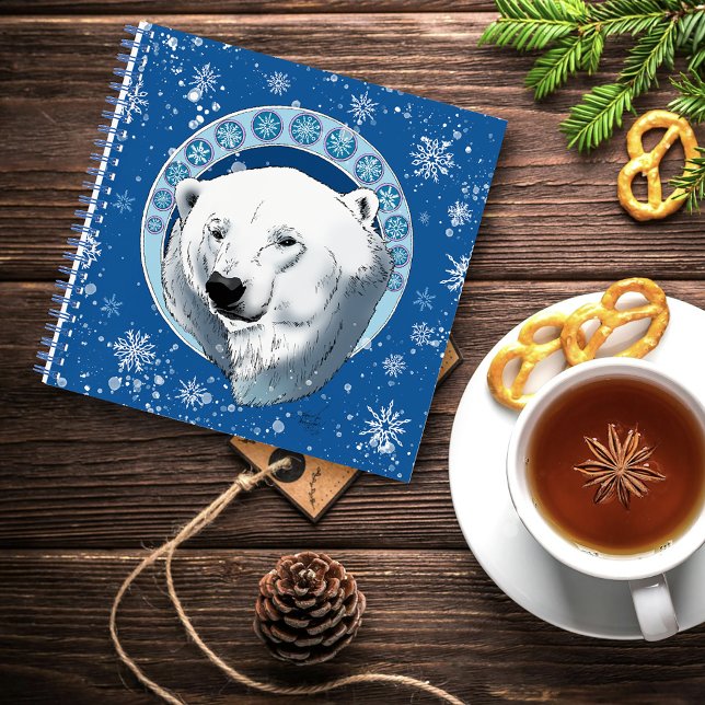 Polar Bear Snowflakes Art Nouveau Notebook (Creator Uploaded)