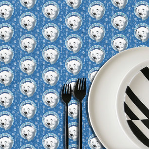 Polar Bear Snowflakes Art Nouveau Tablecloth