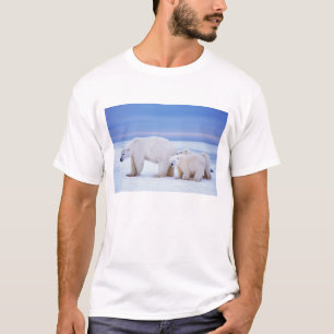 Polar bear sow with cubs T-Shirt