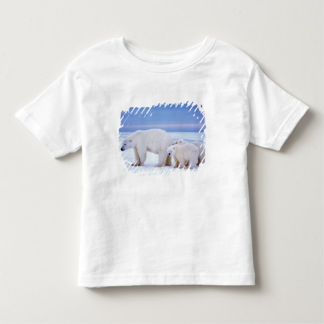 Polar bear sow with cubs toddler T-Shirt (Front)