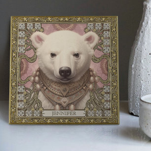 Polar Bear Spirit-Animal Carpetpunk Altarpiece Ceramic Tile