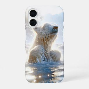 Polar Bear Splashing In Arctic Water iPhone 16 Case