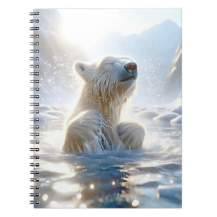 Polar Bear Splashing In Arctic Water Notebook