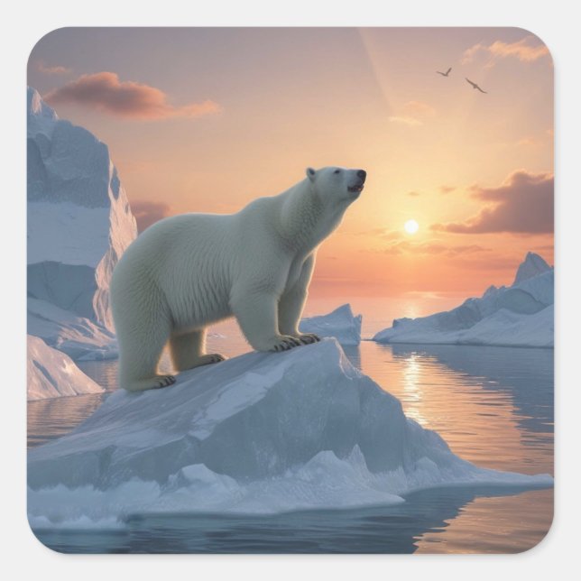 Polar Bear  Square Sticker (Front)