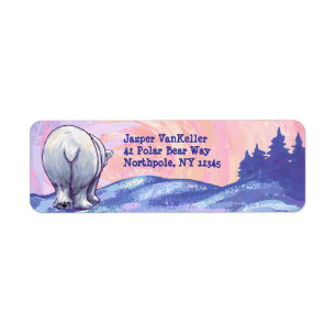 Polar Bear Stationery Return Address Label