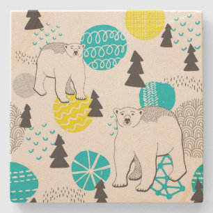 Polar bear stone coaster