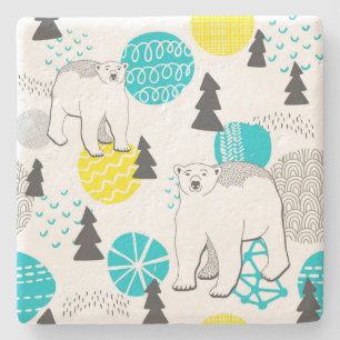 Polar bear stone coaster
