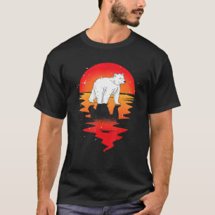 Polar Bear  Sunset Reflection Arctic Animal Polar  T-Shirt