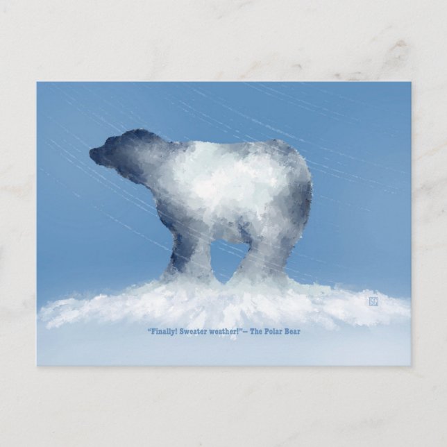 Polar Bear Sweater Weather Postcard (Front)