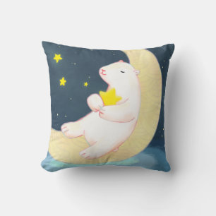 Polar Bear, the Moon & Stars Cushion