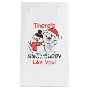 Polar Bear There's Snowbuddy Like Snowman Pun Small Gift Bag