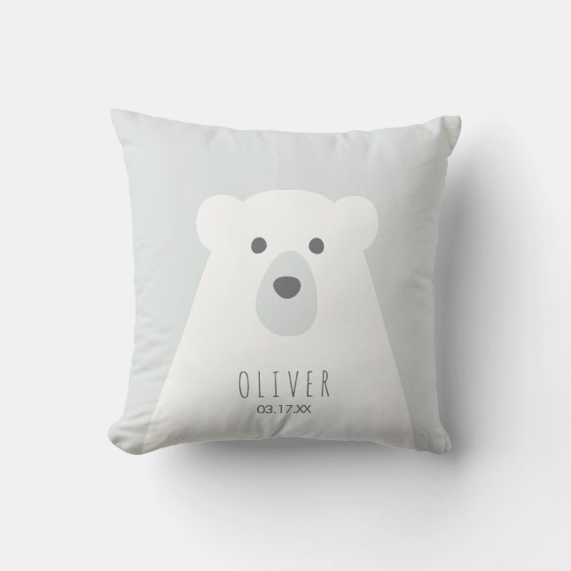 Polar Bear Throw Pillow (Front)