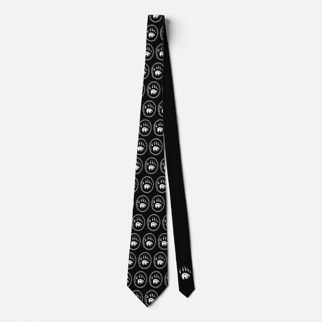 Polar Bear Ties Tribal Bear Claw Art Tie / Necktie (Front)
