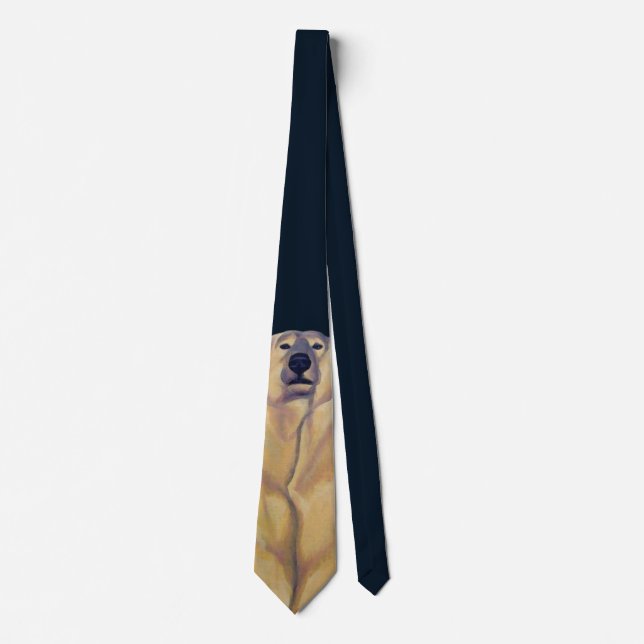 Polar Bear Ties Wildlife Art Tie Bear Necktie (Front)