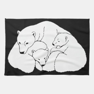 Polar Bear Towel Mother & Cubs Bear Tea Towel