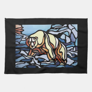Polar Bear Towel Native Art Bear Tea Towel Gift