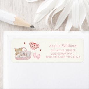 Polar Bear Toys Girl Baby Shower Return Address Label