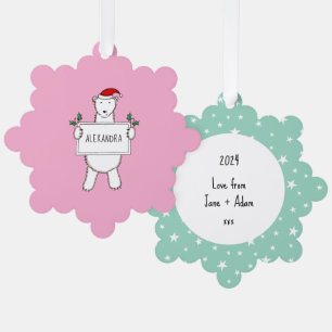 Polar Bear Tree Decoration Card