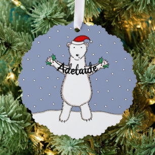 Polar Bear Tree Decoration Card
