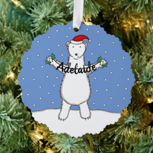 Polar Bear Tree Decoration Card