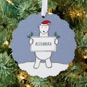 Polar Bear Tree Decoration Card