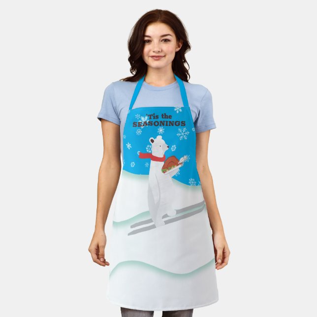 Polar bear turkey Christmas holiday cooking baking Apron (Worn)