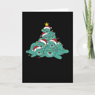 Polar Bear Turquoise Christmas Tree Animal Card