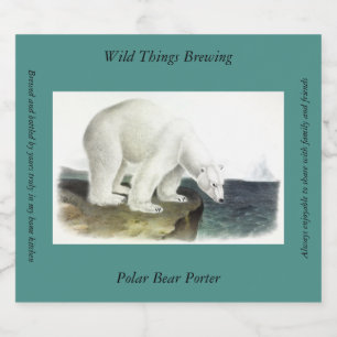 Polar Bear (Ursus Maritimus), Audubon's Quadrupeds Beer Bottle Label