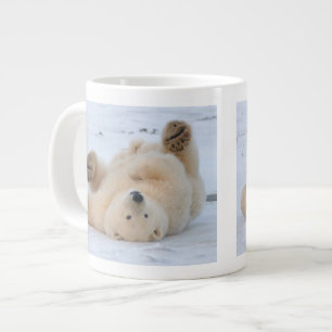 polar bear, Ursus maritimus, cub rolling 3 Large Coffee Mug