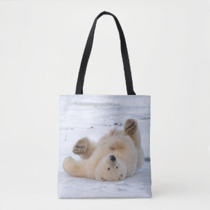 polar bear, Ursus maritimus, cub rolling 3 Tote Bag