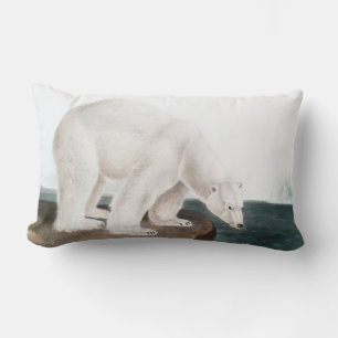 Polar Bear (Ursus maritimus) Illustration Lumbar Cushion