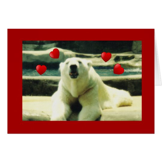 Polar Bear Valentine Greeting Card