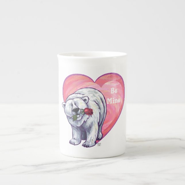 Polar Bear Valentine's Day Bone China Mug (Front)