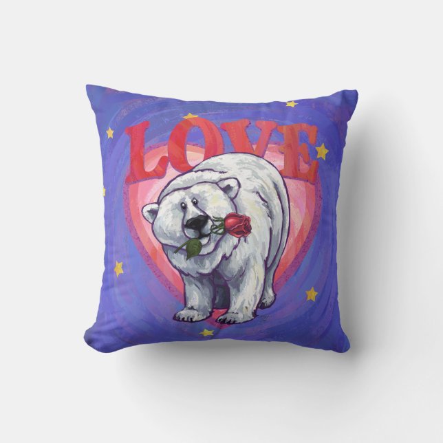 Polar Bear Valentine's Day Cushion (Front)