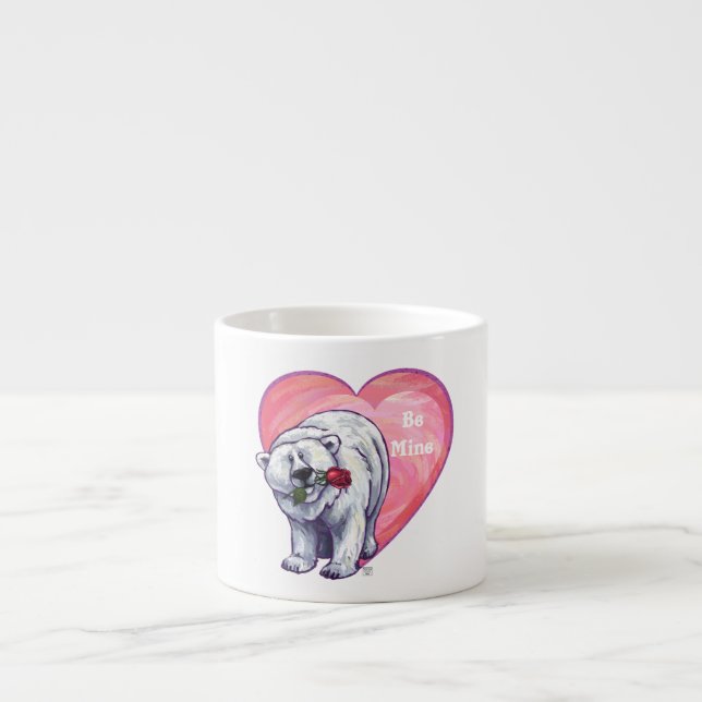 Polar Bear Valentine's Day Espresso Cup (Front)