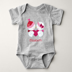 Polar Bear Valentine's Day Heart Baby Bodysuit