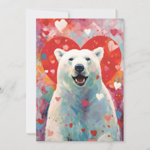 Polar Bear Valentine's Day Holiday Card