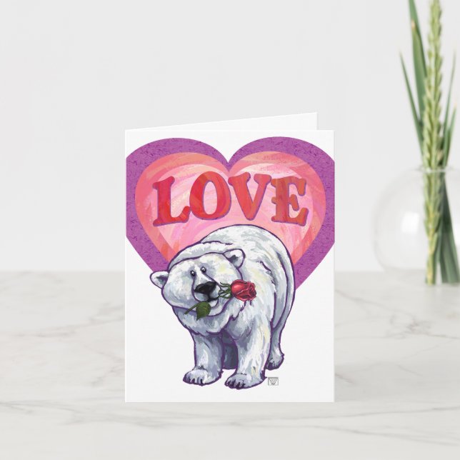 Polar Bear Valentine's Day Holiday Card (Front)