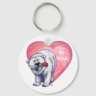 Polar Bear Valentine's Day Key Ring