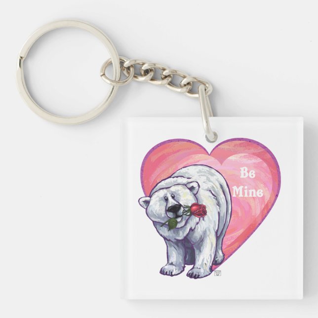 Polar Bear Valentine's Day Key Ring (Front)