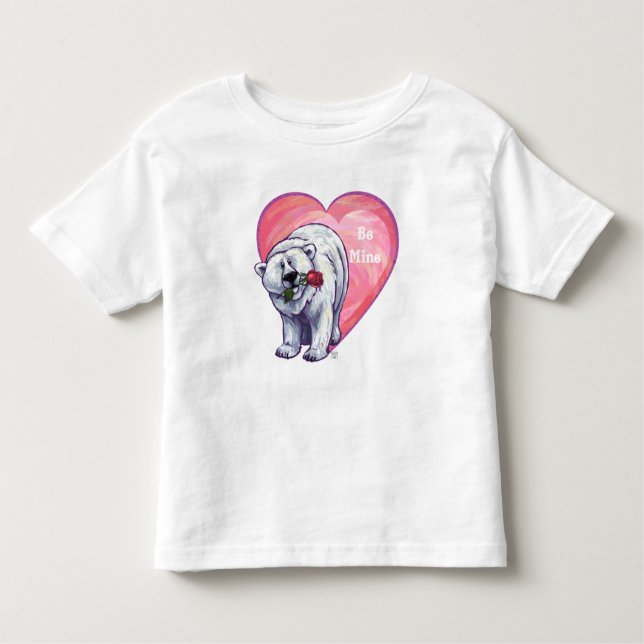 Polar Bear Valentine's Day Toddler T-Shirt (Front)