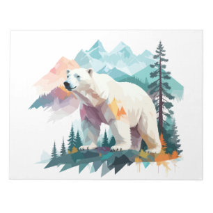 Polar Bear Vector Art Animal Majestic Nature Wild Notepad
