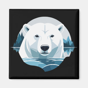 Polar Bear Vector Art Animal Modern Urban Graphic Magnet