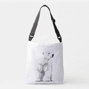 Polar Bear Vector Graphic Art Portrait Animal Wild Crossbody Bag